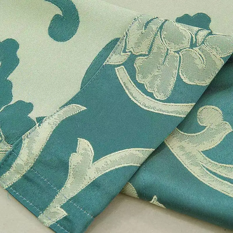 Luxury european style high quality custom blackout fabric for curtains living room with valance