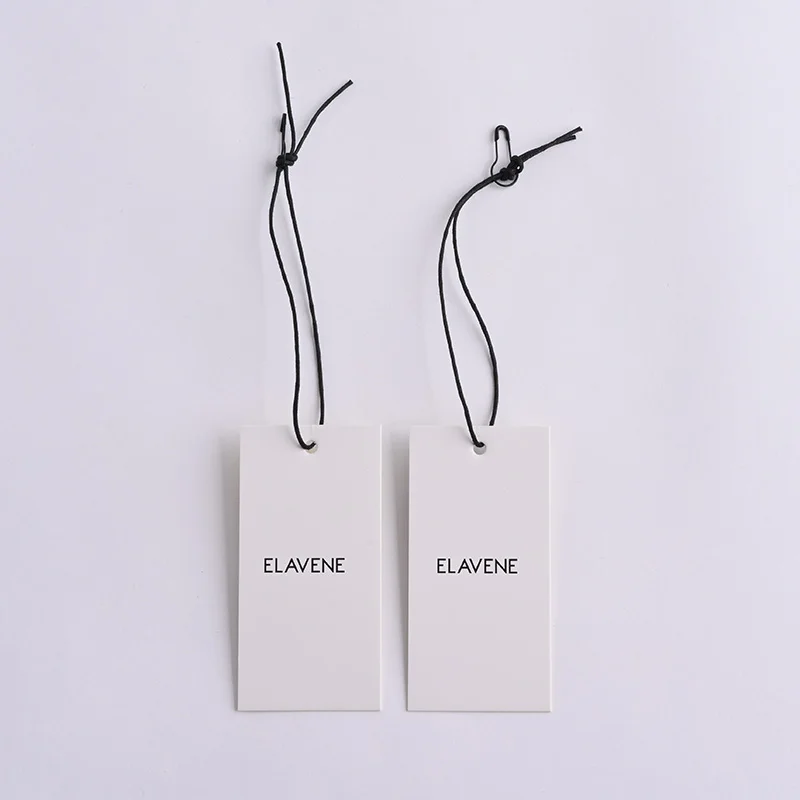 custom Gold foil logo white eco friendly mini swing ticket recyclable texture natural cotton paper letterpress hang tag