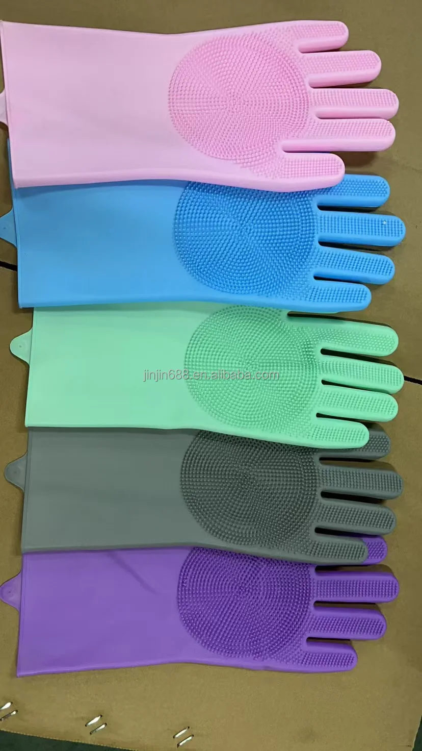 Silicone Pet Grooming Cleaning Gloves Dog & Cat Bathing Aid Magic Dishwashing Sponge