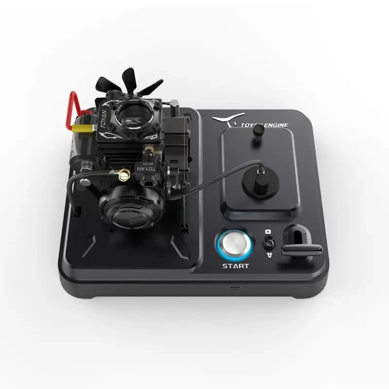 Toyan Engine Nitro Single Cylinder Four Stroke Engine Model L100 Toy FS-S100AT1D-XP Gift Version with Base and Starter Kit STEM