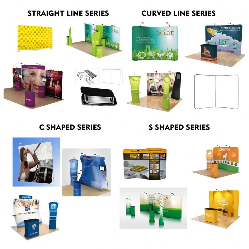 Event Back Drop Stand Trade Show Display Board Custom Printed Backdrop Exhibition Stand Adjustable Backdrop Banner Stand