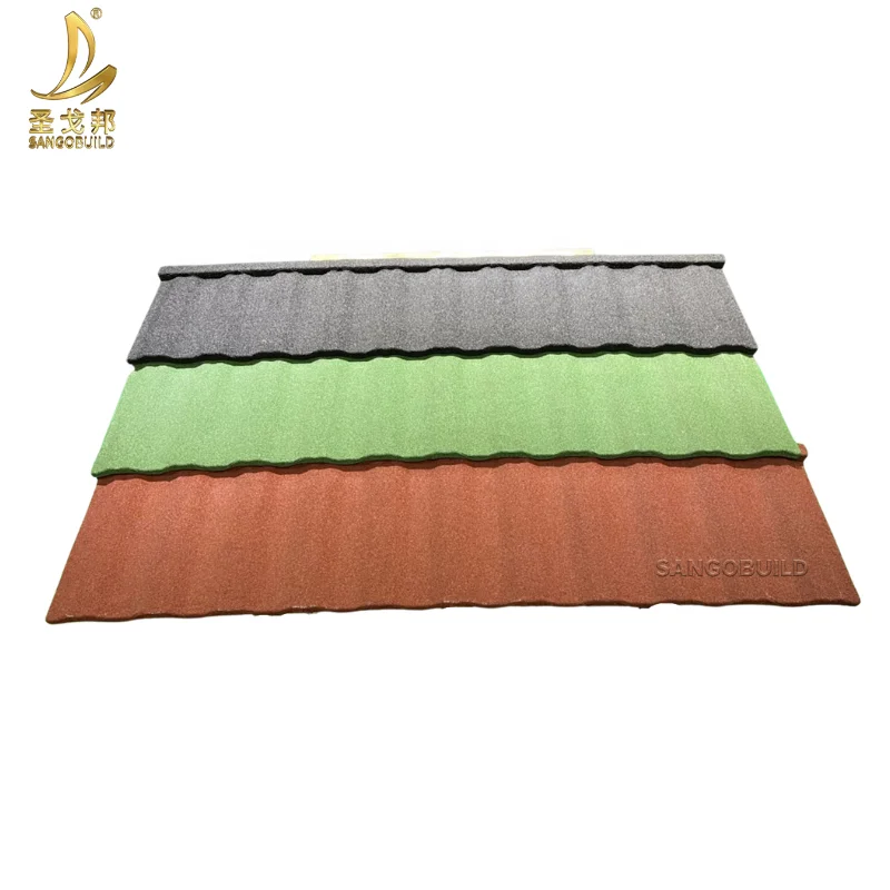 Sangobuild  Elite style long size Stone Coated Metal Roof Tiles for African Markets 0.35mme Building Material Roofing Tiles