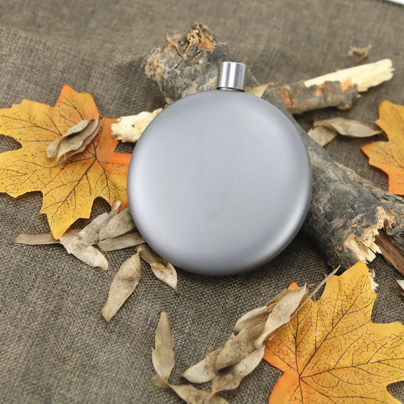 Mini 6oz Pure Titanium Ultralight Hip Flask Portable Wine Bottle Pocket Flasks Alcohol Bottle with Funnel