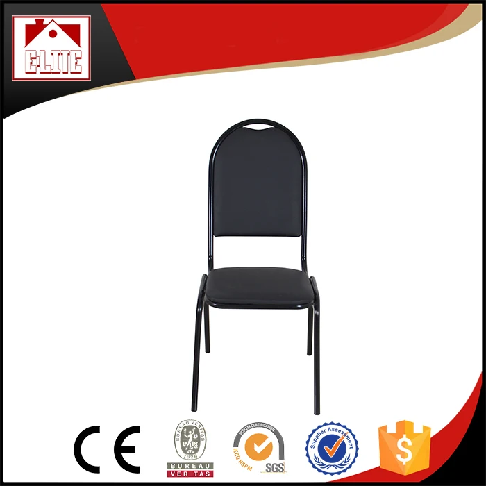 Black metal fabric stackable dining chair suitable for banquet hotel wedding banquet chair can be customized
