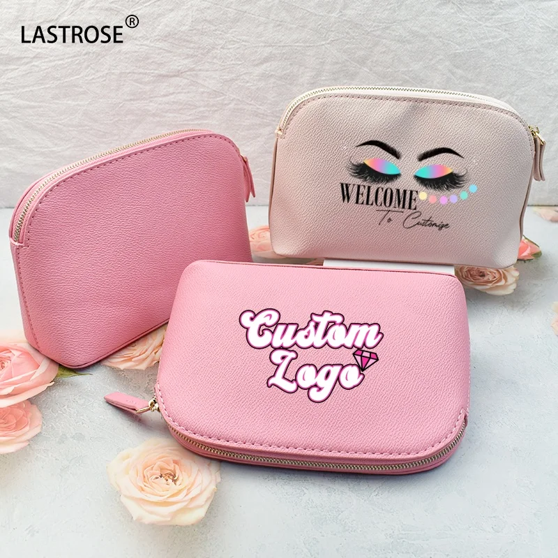 Private Label Waterproof Mini Pink PU Cosmetic Case For Travel Travel Storage Bag Wholesale Large Capacity Zipper Makeup Bag