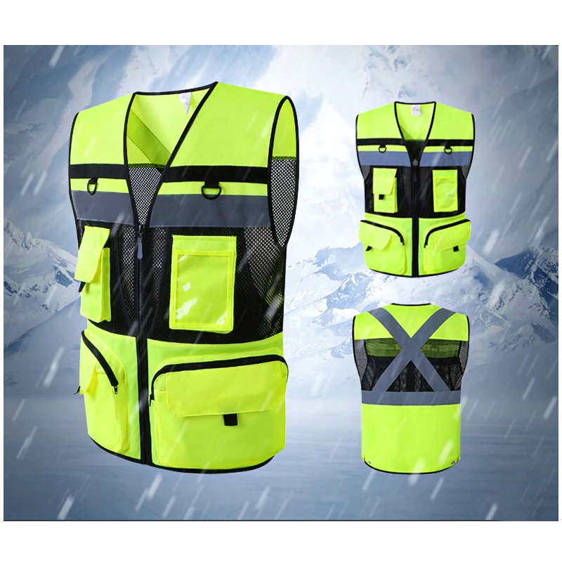 Wholesale Safety Vest For Men Road Hi Vis Safety Vest Outdoor Workwear Uniform Reflective Safety Clothing