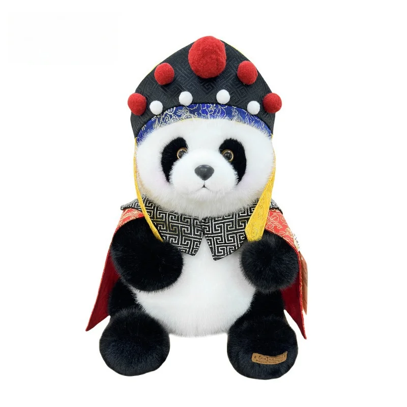 Denmark Style Appeasing 28cm Plush Panda Soft Stuffed Animal Fat Peking Opera Panda Plush Stuffed Panda