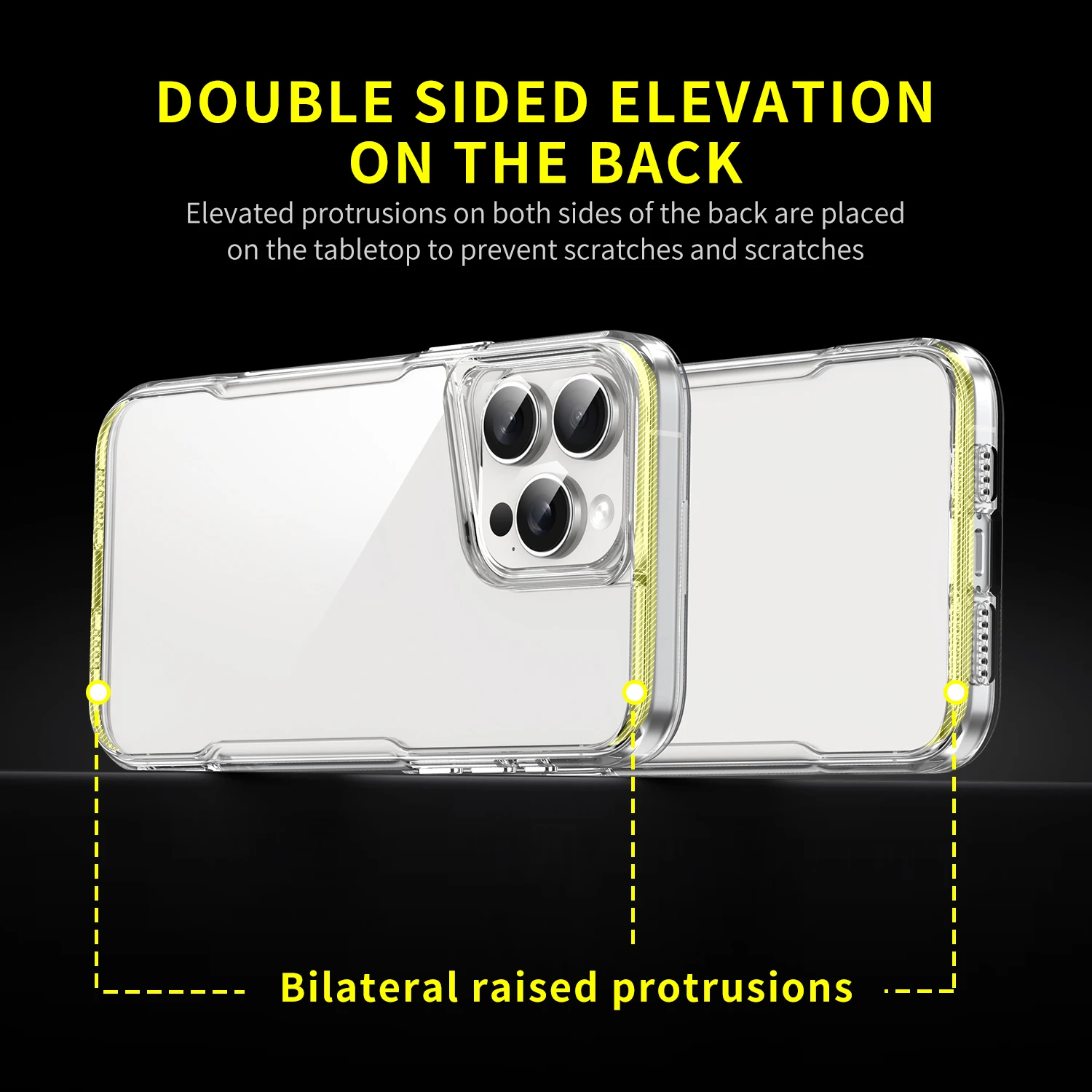 2 in 1 Transparent Mobile Phone Acrylic Case For iPhone 16 TPU PC Clear 2mm TPU Transparent Case For iPhone 16 Pro Max