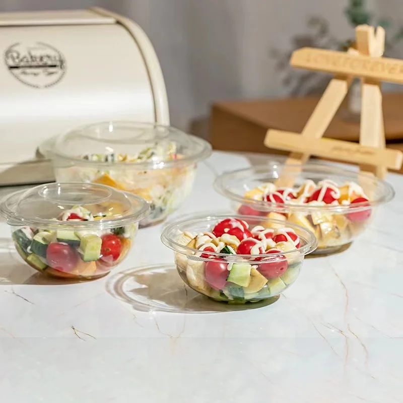 32oz Plastic salad bowls large plastic container for salad