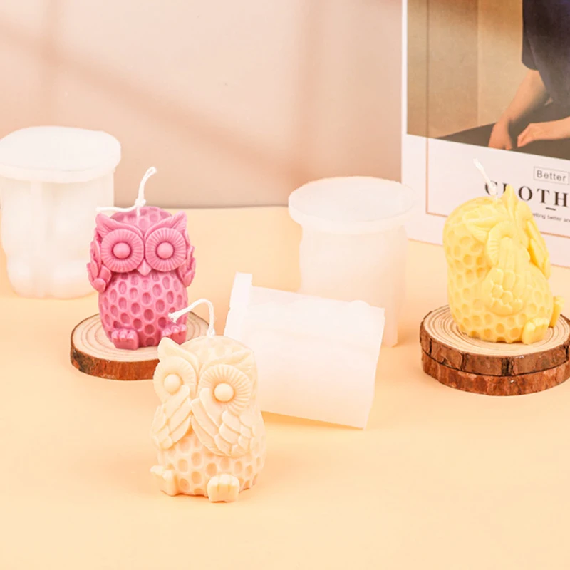 Wholesale Custom Candle Mould DIY 3D Owl Candle Silicone Mold for Candle Making