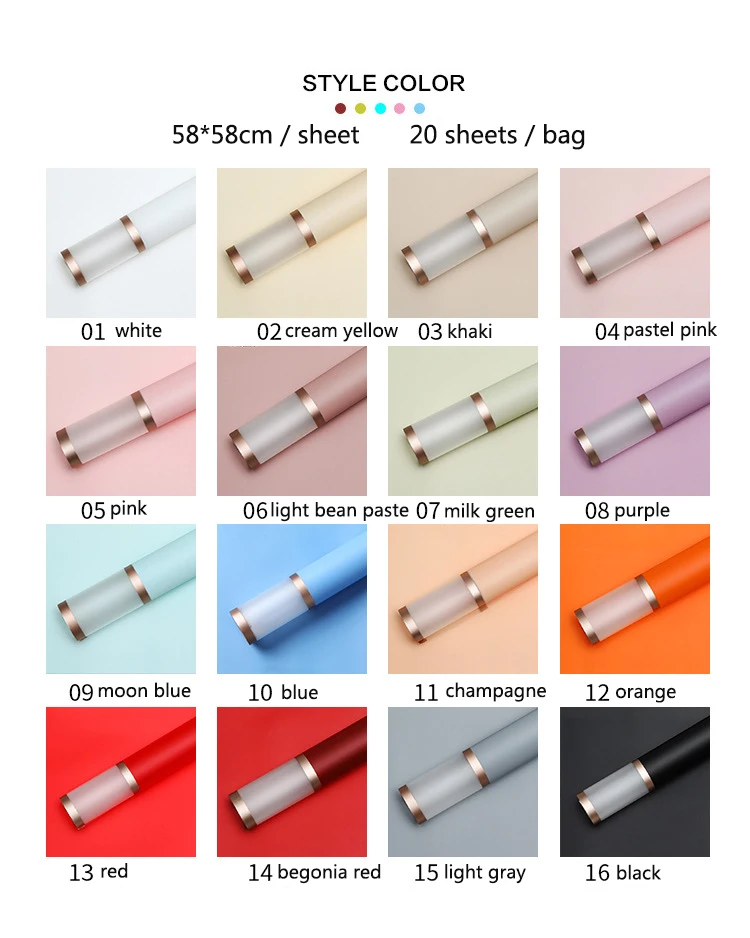 Yohpack Double Golden Edge Space Jelly Film Wrapping Flower Paper Border Waterproof Translucent Mist Bouquet Paper