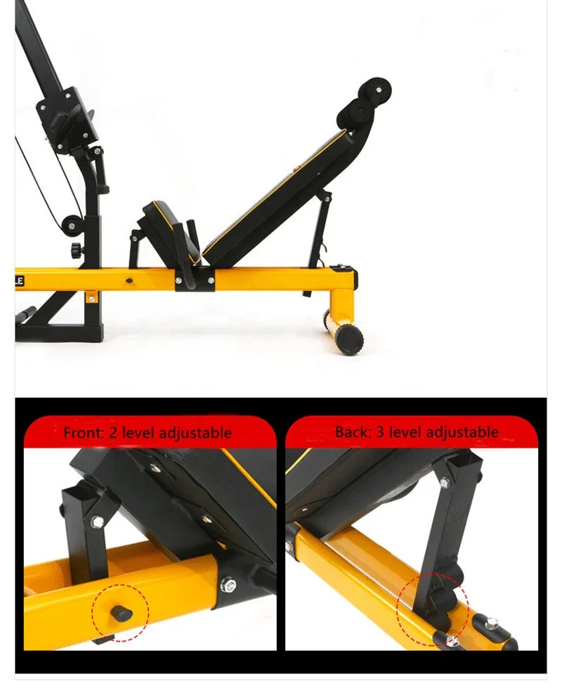 45 Degree Leg Press Machine Multifunctional Workout Station Home Gym with Pulley for Leg and Upper Body Strength Training