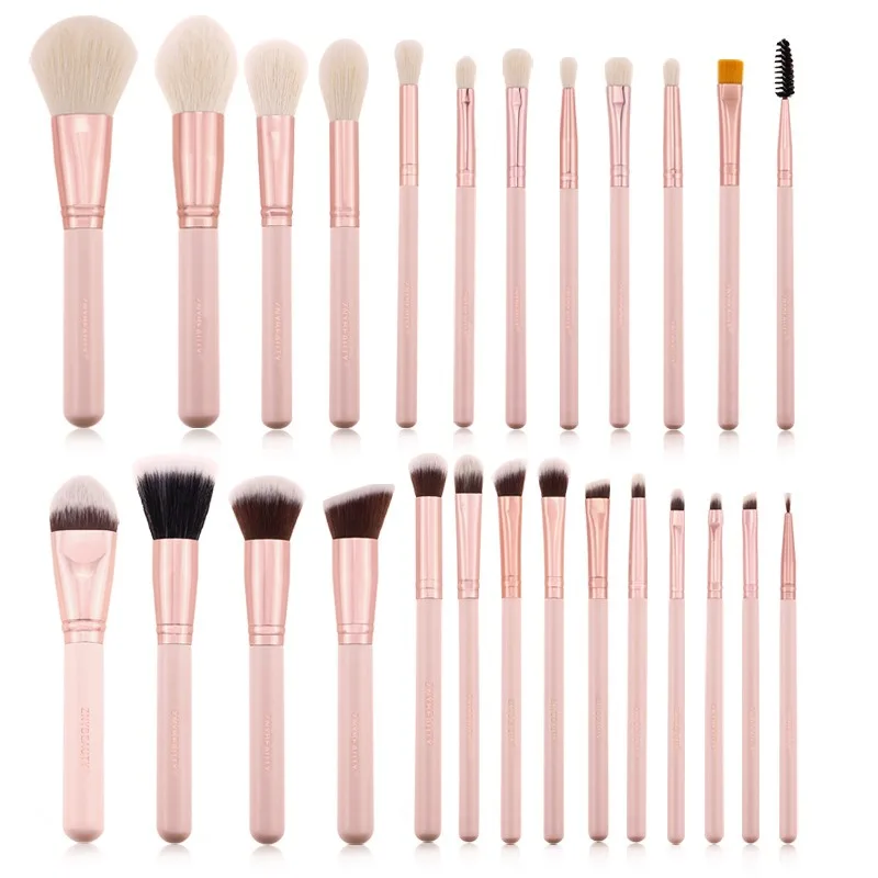 High Quality 26 Pcs Luxury Pink Makeup Brush Set Concealer Foundation Powder Blush Eye Shadow Brushes Makeup Tools
