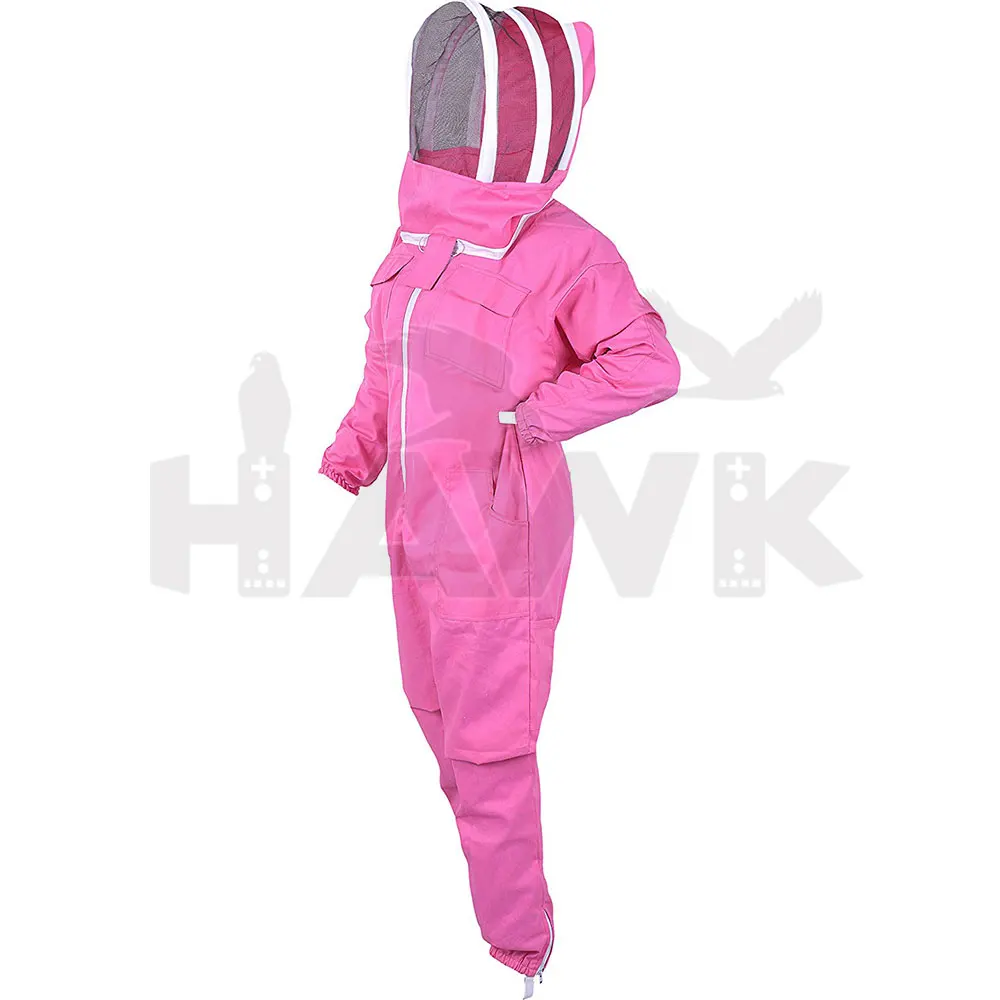 Protective Suit 3 Layer Ventilated Bee Suit Factory Price Beekeeping White Safety Protective Clothes Custom Designs HM-3207 PK
