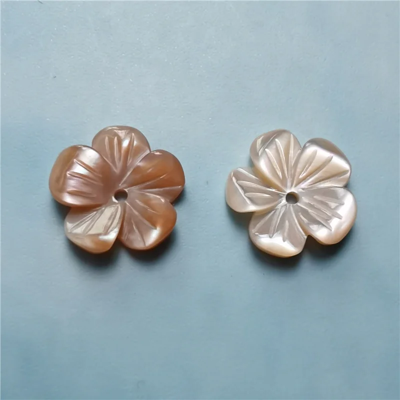 Wholesale exquisite mother of pearl shell carved flower beads plum blossom for jewelry making accessories