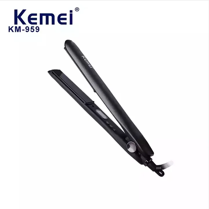 Temperature Adjustment Liquid Crystal Display Hair Straightener Kemei Km 959 Rapid Heating Ptc Widening Panel Hair Straightener