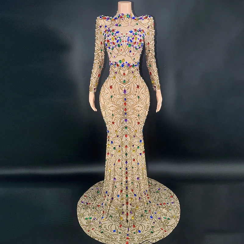 new clothes styles 2023 undefined lace wedding dress with colorful crystals long sleeve bridal gowns dresses women party
