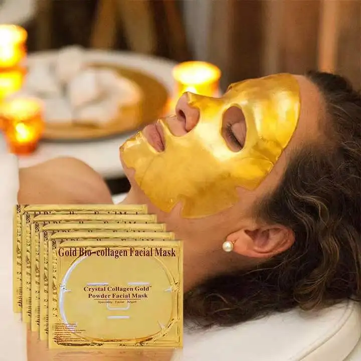 Hot sale 24k gold bio collagen crystal facial mask golden collagen face mask