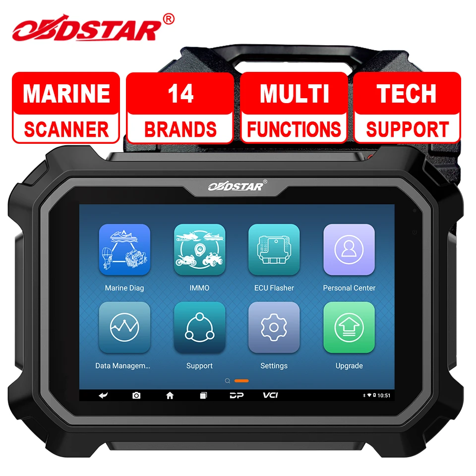 OBDSTAR D800 A + B морской дизельный Электрический реактивный двигатель лодочный диагностический инструмент для подвесной гидромотора японский программатор ключей