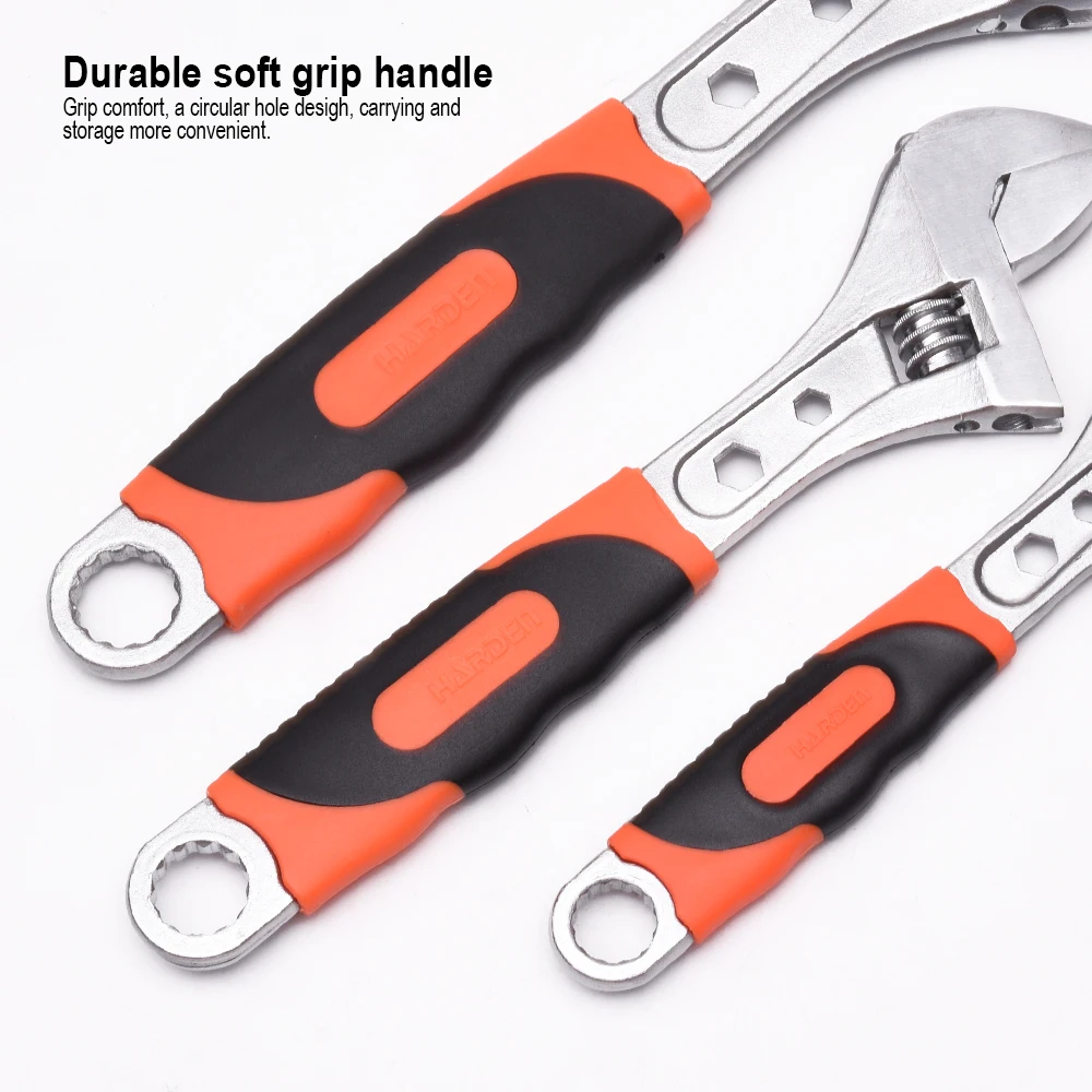 Harden professional auto repairing chrome vanadium 8' 10' 12' adjustable flexible square hole wrench set