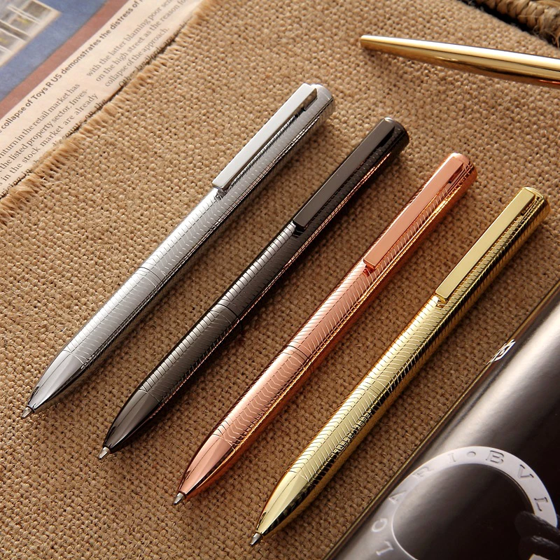 Customized logo luxury metal rotating ballpoint pen for business advertising gifts