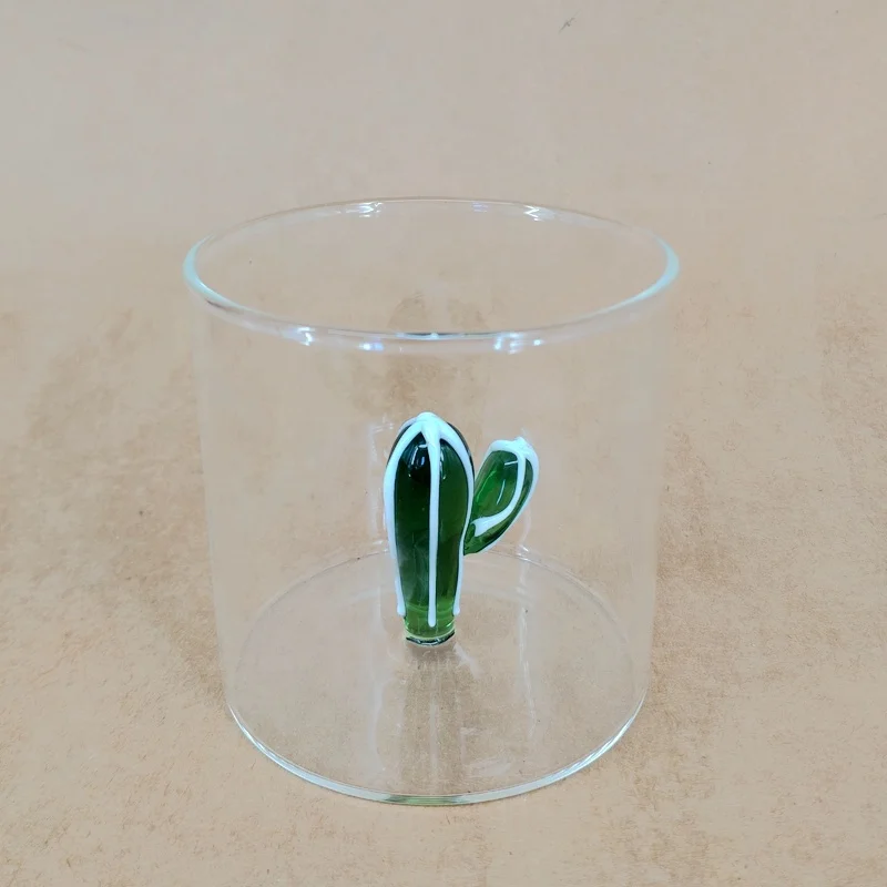 Wholesale Factory Design Green Cactus Glass Whisky Cup/Cactus Shape Drinking Cup/Decorative Cactus Wine Cup for Distribution
