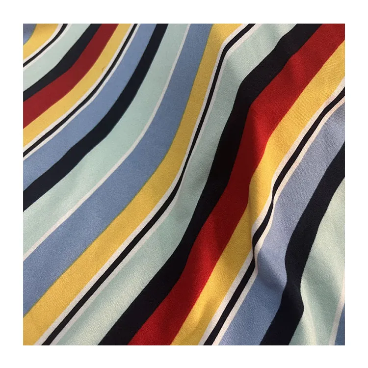 Breathable dty knitted printed single jersey polyester milk silk fabric