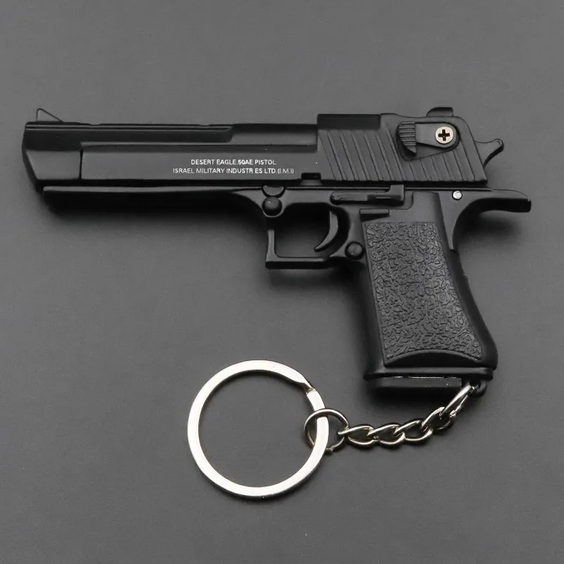 Metal Mini Gun Model  Pistol Desert Eagle Keychain for Men Toy Pendant