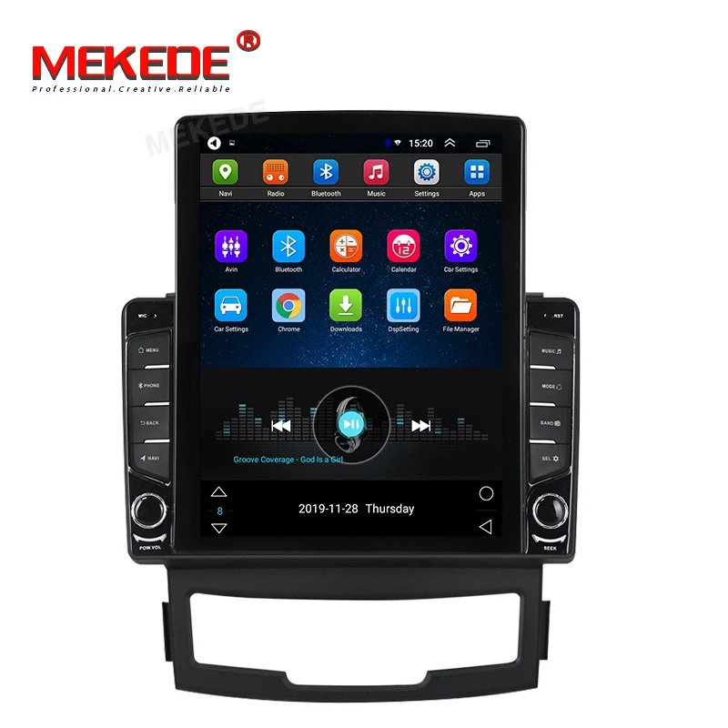Tesla Vertical Android IPS+2.5D+DSP 4G LTE Car Radio Player For SsangYong Korando 2011-2013 no dvd with 2+32GB/1+16GB GPS BT