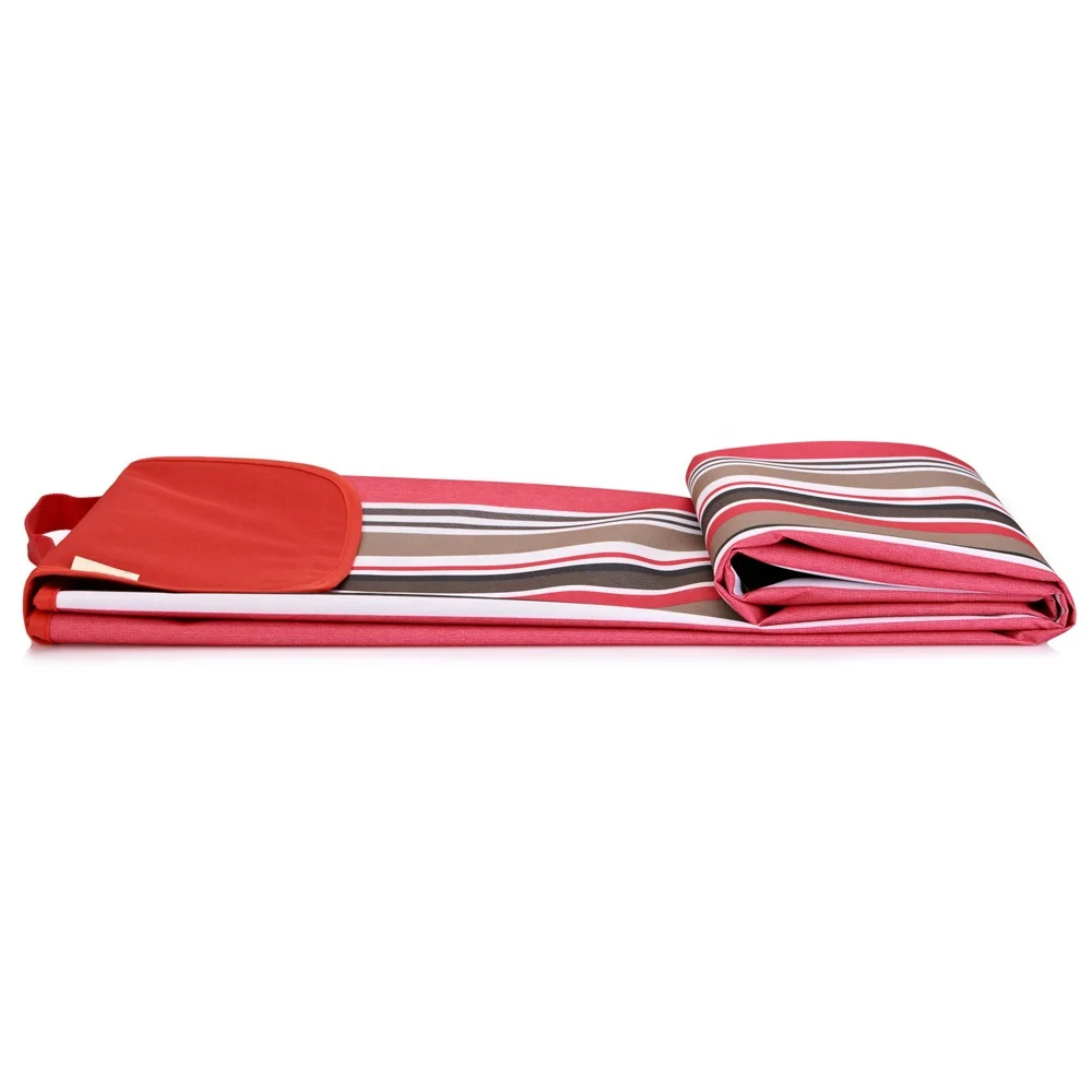 Outdoor Camping Red strips Pattern Picnic blanket waterproof camping mat