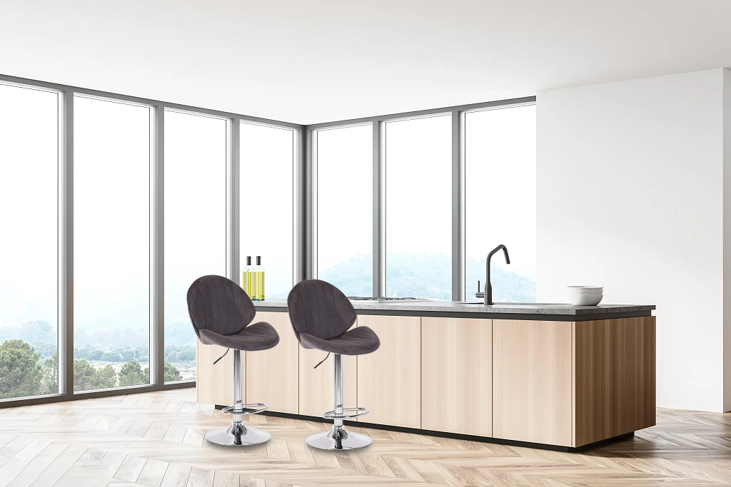 China Factory Nordic Style Kitchen Bar Chairs Customized Adjustable Swivel Bar High Stools