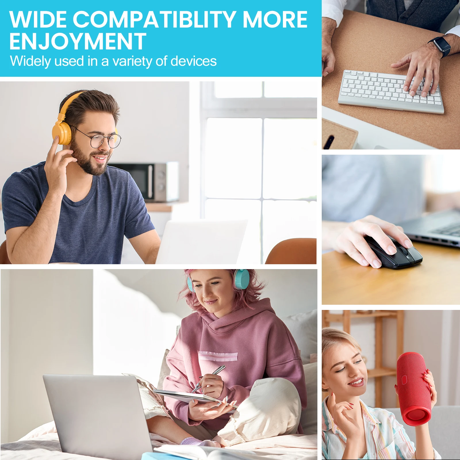 Blue tooth 5.0 USB Adapter Bluetooth Dongle Receiver Audio For computer Mouse Laptop Keyboard Accessories Receiver Wireless