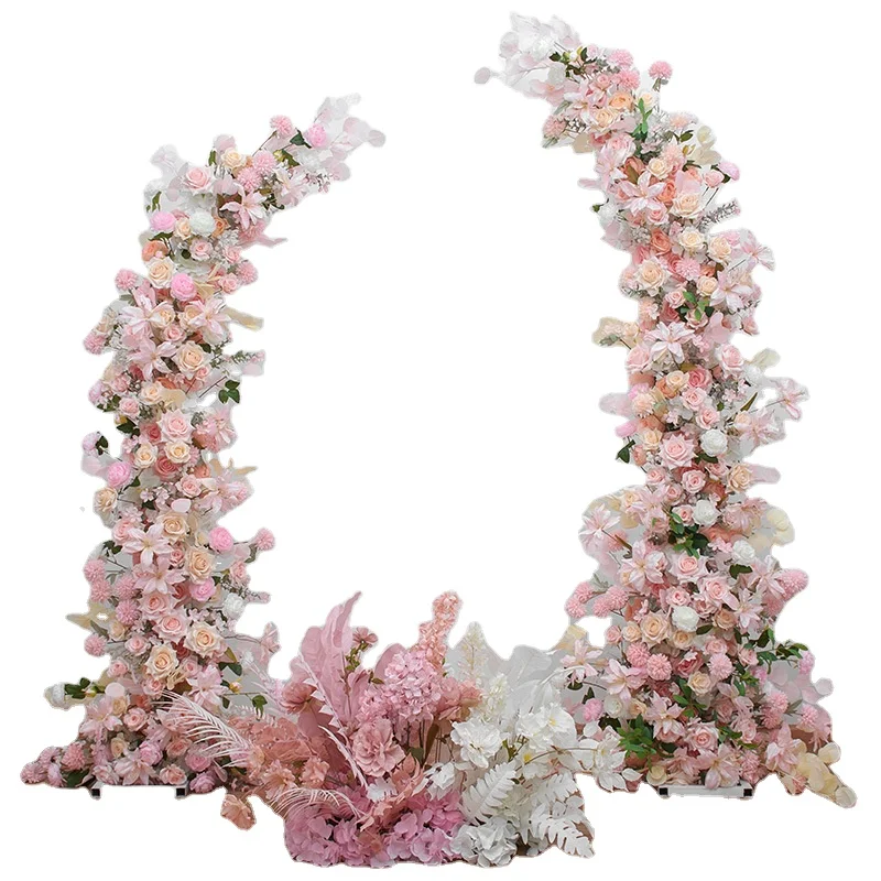 Custom Silk White Wedding Flower Centerpieces Backdrop Flower Arch For Wedding Decoration