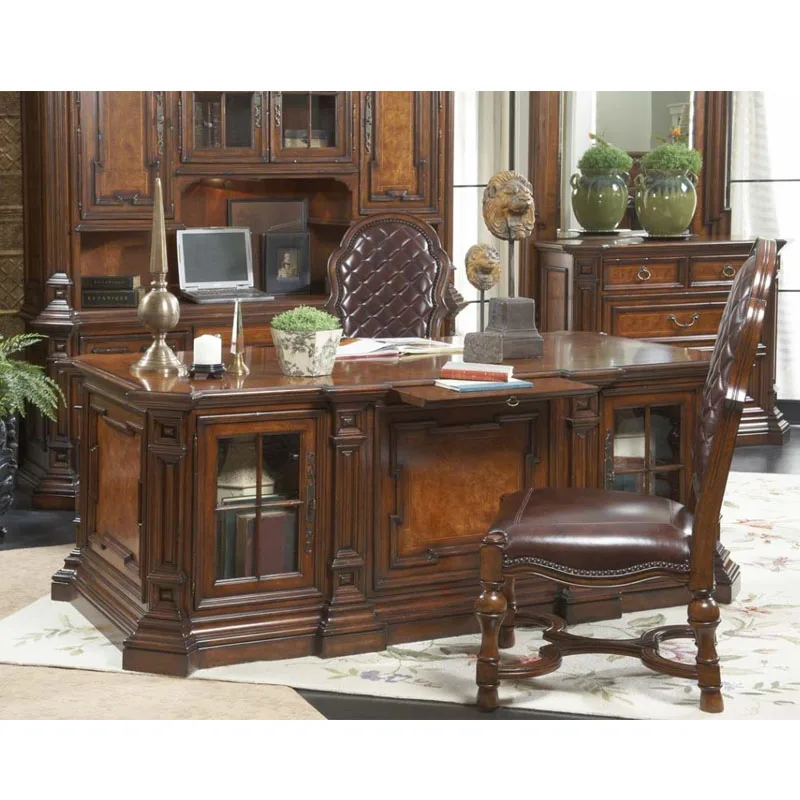 American Luxury Solid Wood Office Furniture Desk Computer Desk Hotel Villa Can Be Customized Size Factory Direct Sales