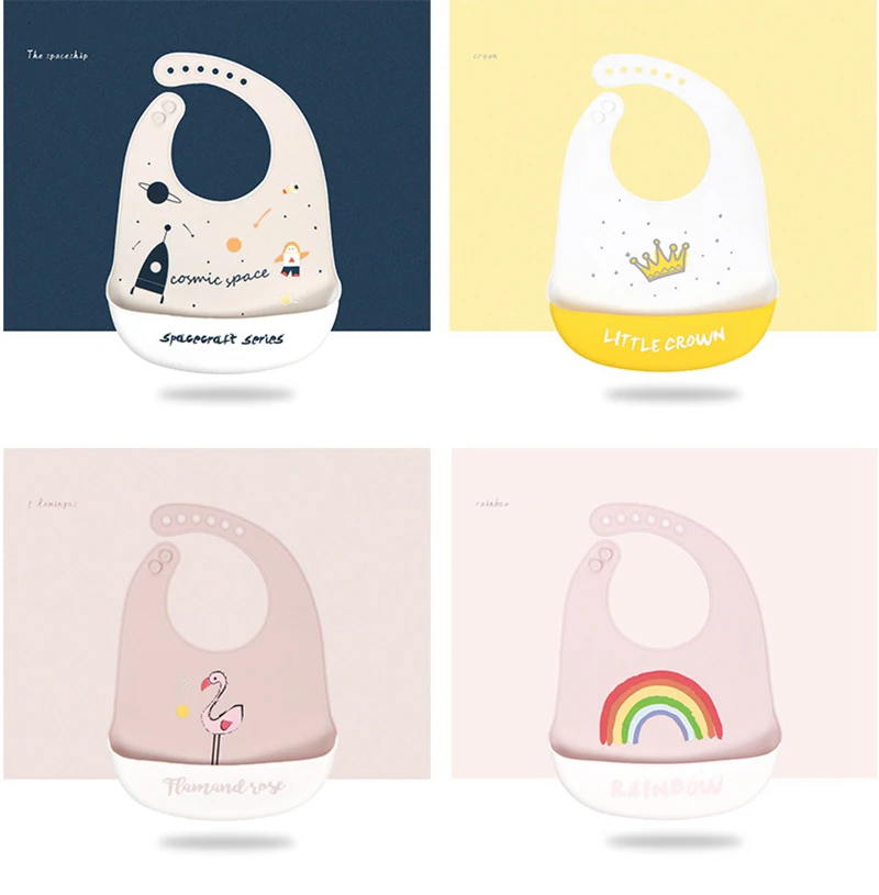 Toddler Silicone Bibs Baby Kids Girl Boys Waterproof Saliva Solid Feeding Bib 36 Colors baby Silicone Bib Aprons