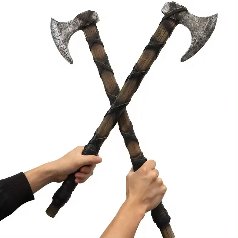 Pu Foam Axe Toy European Medieval Style Weapons Props Halloween Cosplay Accessories Retro Pu Toys Realistic Foam Viking Axe
