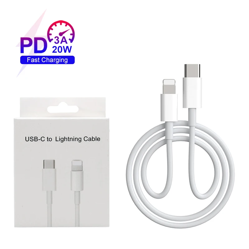 20W PD fast charger data cable USB-C to 8Pin type C OEM original 12W USB cable for iphone 13 12 pro max 11 XR XS cable for apple