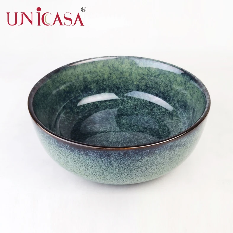 2022 New Reactive Porcelain Soup Bowl Ceramic Serving Bowl