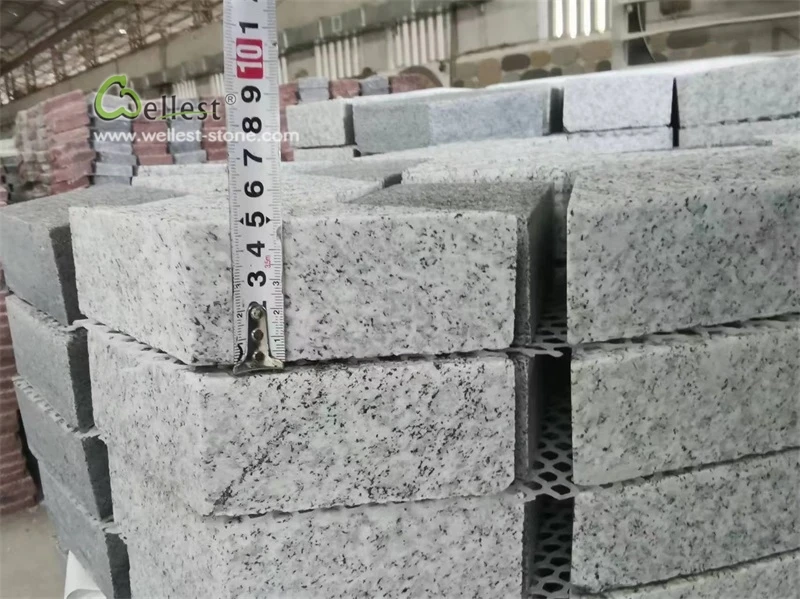 supply golden supplier natural stone grey pattern 3D design granite cobbles stone driveway paver on mesh, plaza paving stone