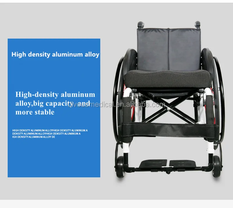 Aluminum Alloy Disabled Lightweight Folding Manual Sports Active  Wheelchair Sports Wheelchair 24 Inch Rear Wheel Tire