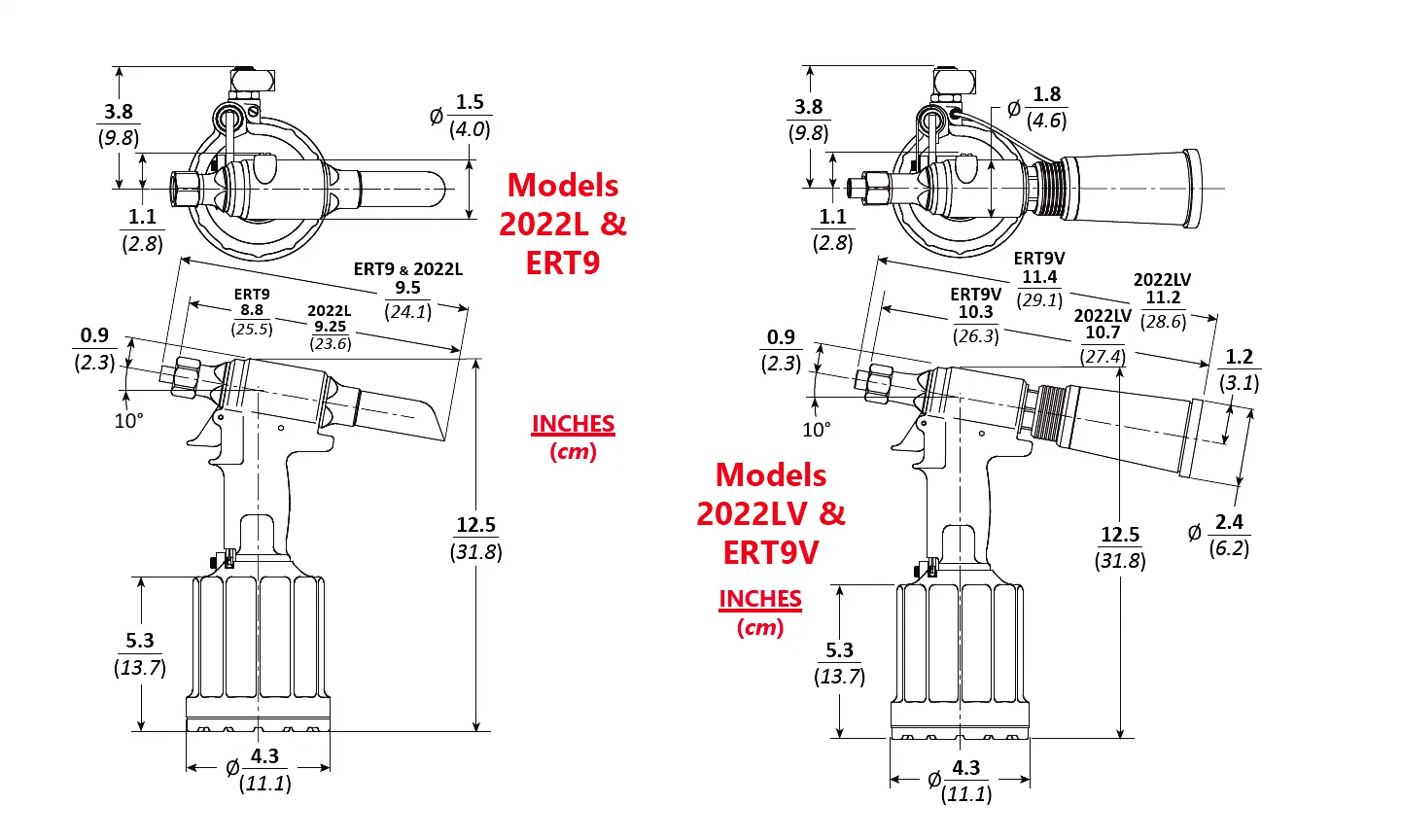 Standard Heavy Duty Professional Pneumatic Riveting Gun Air Hydraulic Huck Rivet Tool with Nose Pieces