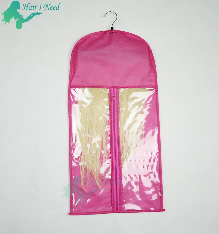 
Hair Extensions Carrier Storage Suit Case zipper Bag and Hanger human hair packaging supplies for hair extension 
