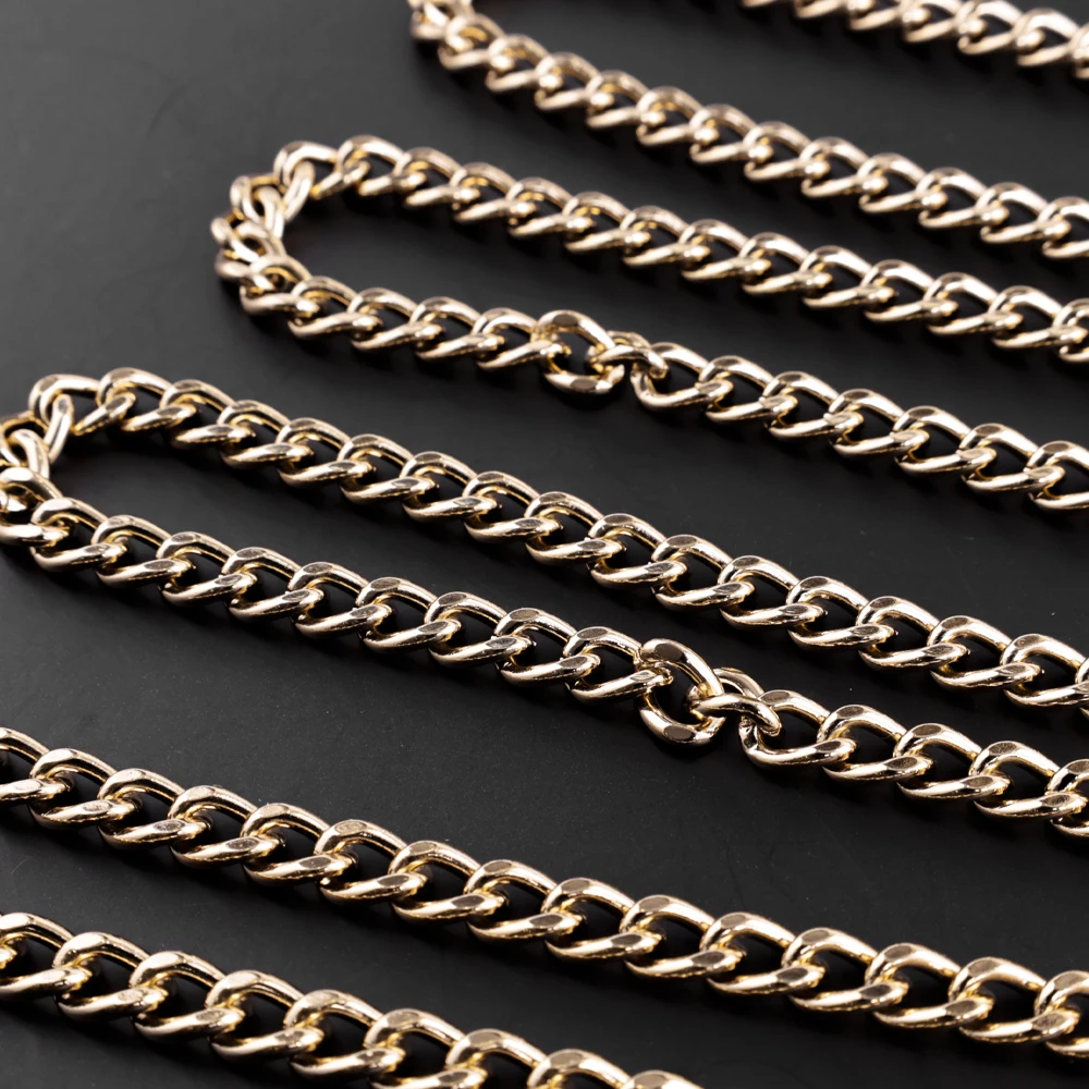 Manufacturer Hot Sale Fashion Zinc Iron Metal Chain For Bag Strap Of Bag Inclined Shoulder Hanging Box Flat Round Bag Chain