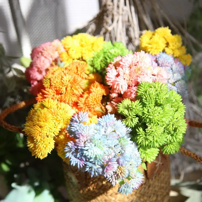 34.5cm Wholesale Artificial Flower Soft Plastic latex Cauli flower for Home Decor