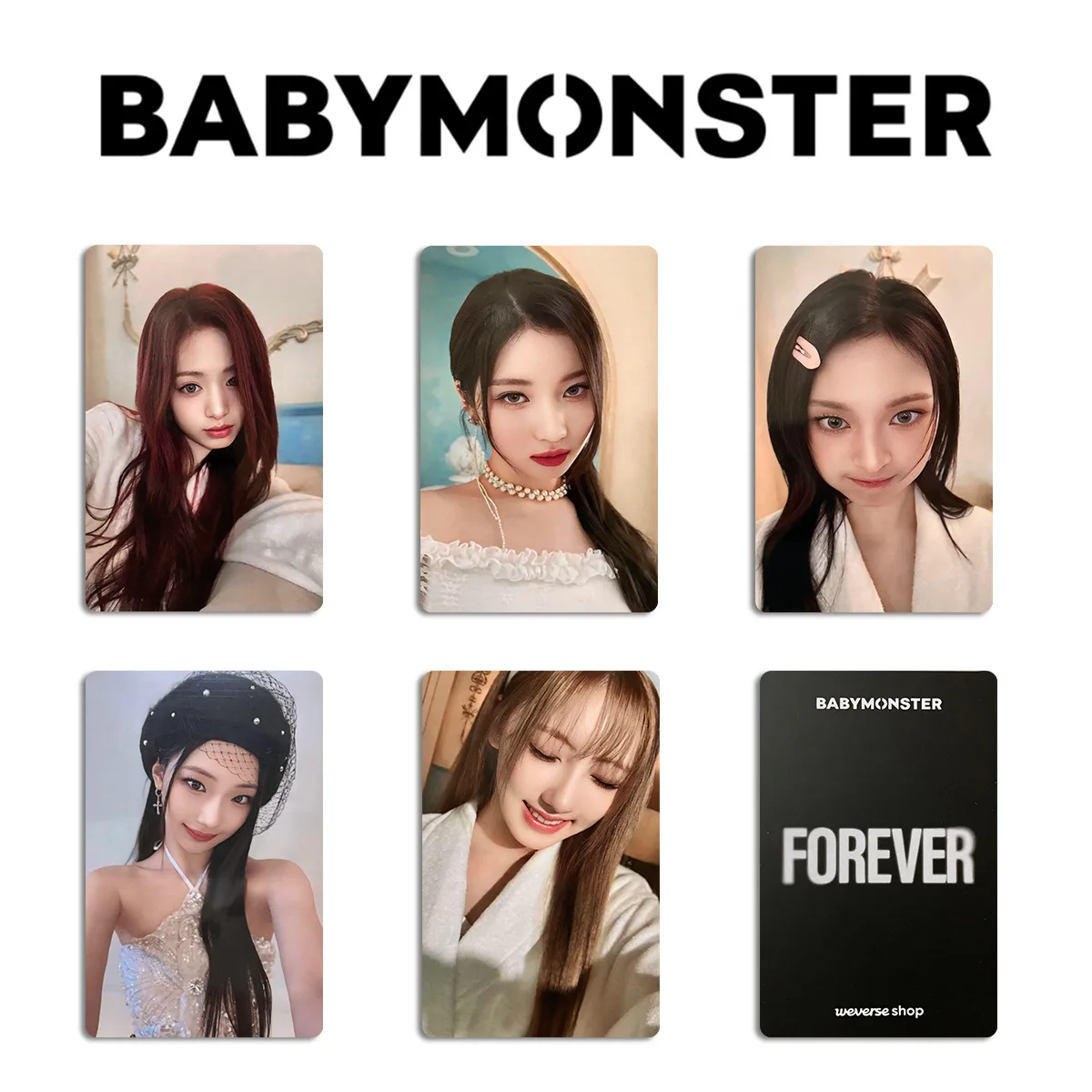 Kpop BABYMONSTER Photocards WVS LOMO Card Album Postcard Two-sided Selfie-card RUKA AHYEON RAMI RORA Fans TMRAP Special Cards