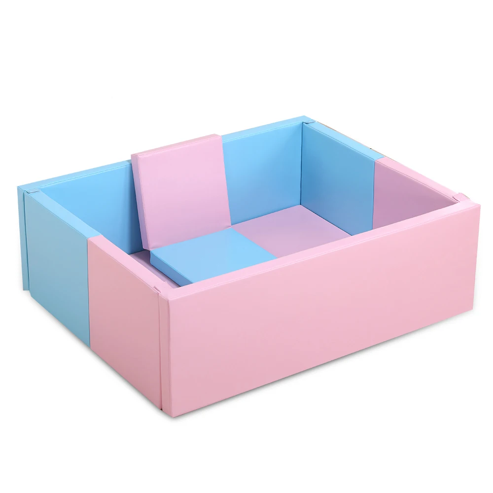 Soft Macaroon Color Extra 40mm Thickness Full Protection Baby Playmat With Four Sides Fence Foldable XPE Foam Mat for  Wholesale