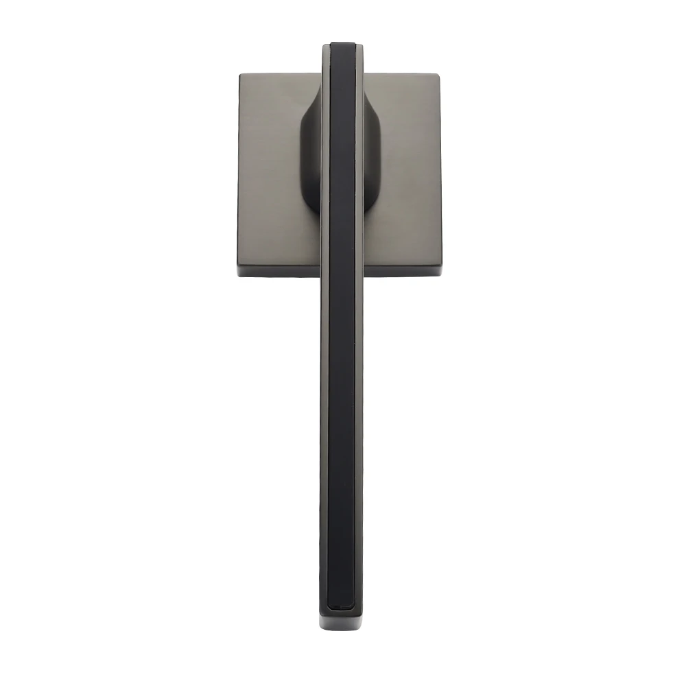 Square Door Handle Euro Profile Cylinder Escutcheon Contemporary Matte Black Door Handle Lock Set