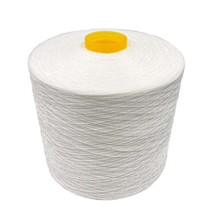 TUTON Raw White 100% Polyester Spun China benang jahit Textiles  On Dye Tube Sewing Thread