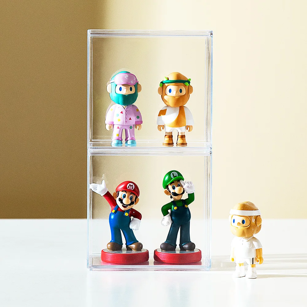 Clear Toy Figure Display Cases For Blind Box Mini Figure Toy Mart Bearbrick Container