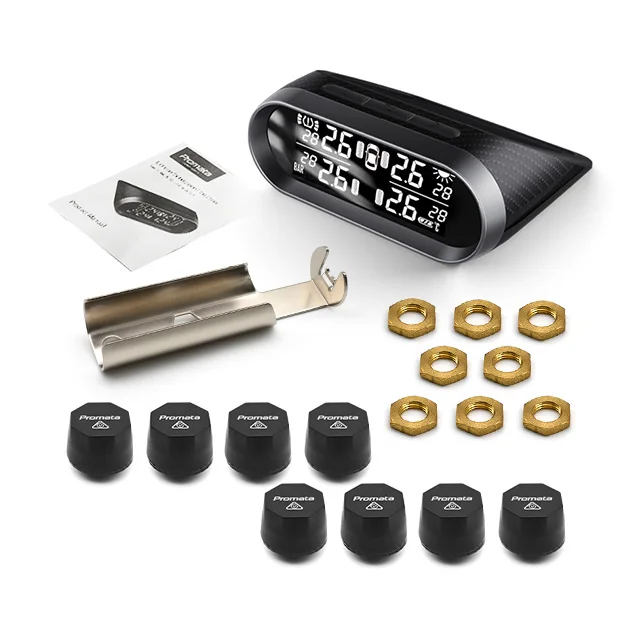 8 bar Tire Safety Monitoring System Solar Power Digital Tyre Pressure Sensor Car TPMS